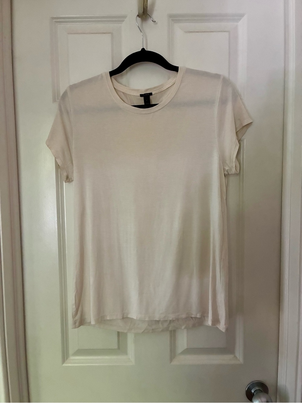 J Crew Women's Crewneck Short Sleeve Top - Cream